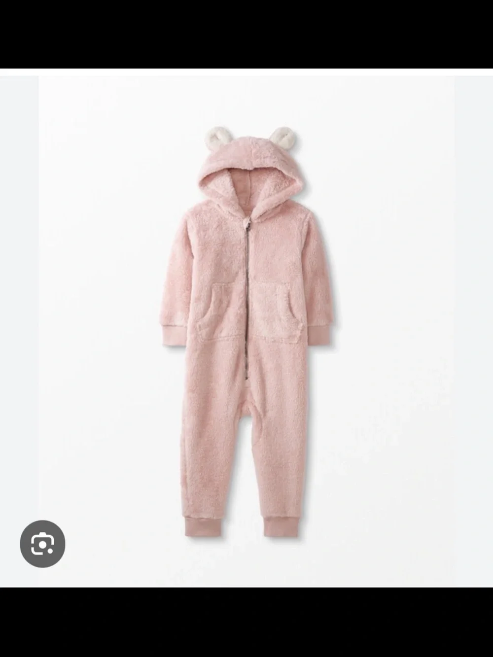 Hanna Andersson marshmallow Hooded One-Piece in Pale Pink with Bear Ears